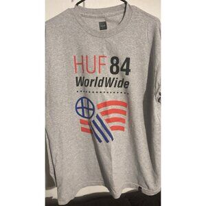 HUF 84 Worldwide Men’s Long sleeve T-Shirt Gray Size Large